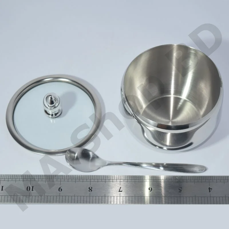 Mirror Finish Stainless Steel Sugar Pot ছবি 2